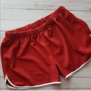 Forest gump red running shorts, size large